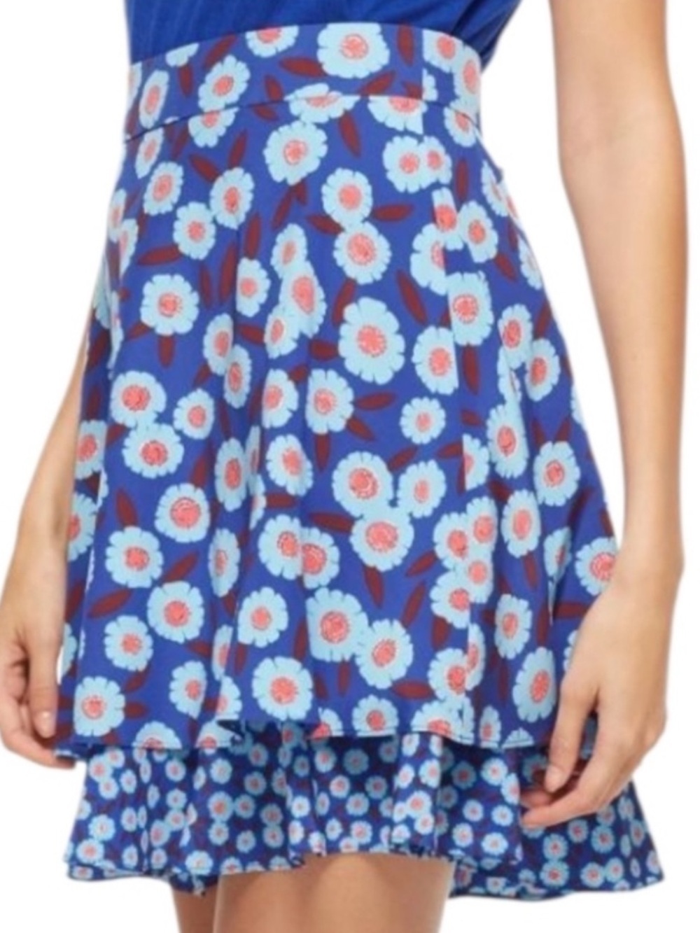 Kate Spade Tangier Floral Double Layer Silk Skirt